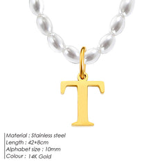 Lumi Luxe Stainless Steel Letter Necklace