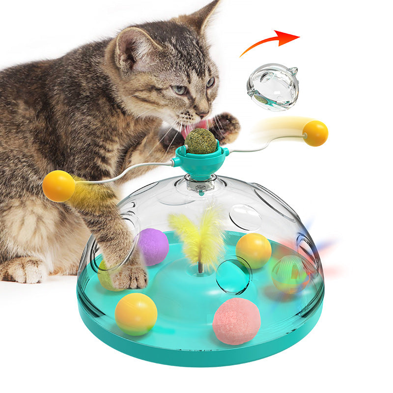 Meow Spin Interactive Cat Windmill Toy
