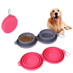 Flexi Feast Rubber Foldable Double Pet Feeding Bowls