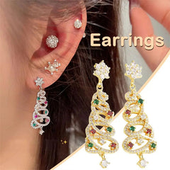 Sparkle Tree Zircon Tassel Earrings