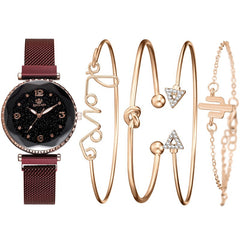 Chic Harmony Women's Quartz Watch & Bracelet Set
