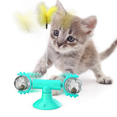 Twist & Tickle Rotating Cat Toy with Scratching and Teeth Cleaning