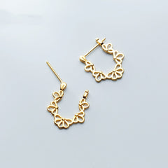 S925 Silver Hollow Flower Ear Clip