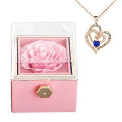 Rose Charm Jewelry Box & Necklace Set