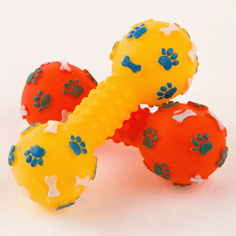Pet Play Dumbbell Sound Silicone Dog Training Toy