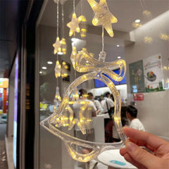 3-Piece LED Hanging Star Lamps for Christmas & New Year Decorations
