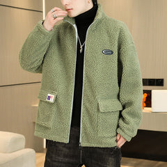 Arctic Luxe Men's Lambswool Stand Collar Winter Jacket