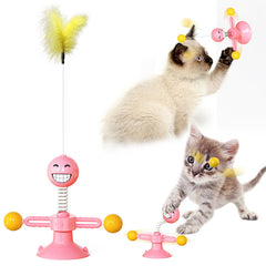 Twist & Tickle Rotating Cat Toy with Scratching and Teeth Cleaning