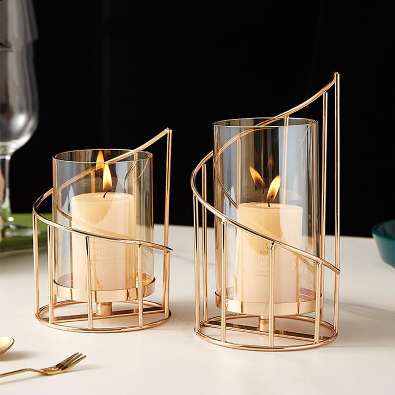 Nordic Glow Wrought Iron Candle Holder