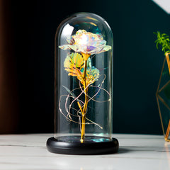 Eternal Rose Gold Foil Preserved Flower in Glass Dome