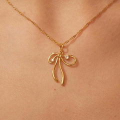 Sweet Zircon Bow Bone Necklace