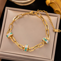 Titanium Elegance Oil Droplet Bracelet