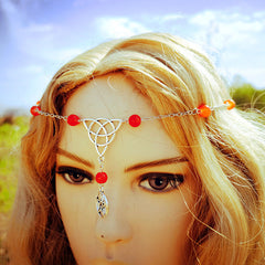 Mystic Witch Pentagram Bead Head Chain