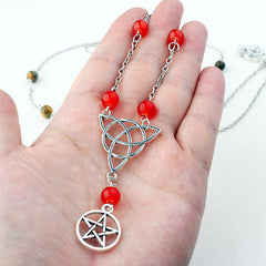 Mystic Witch Pentagram Bead Head Chain
