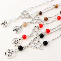 Mystic Witch Pentagram Bead Head Chain