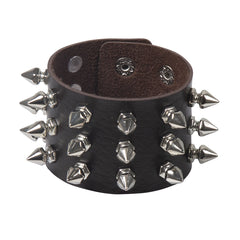 Rivet Edge Gothic Leather Bracelet