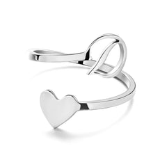 Love Script Adjustable Heart Ring