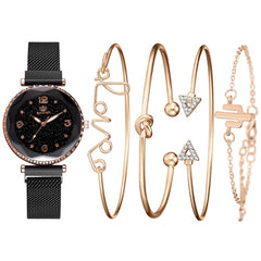 Chic Harmony Women's Quartz Watch & Bracelet Set