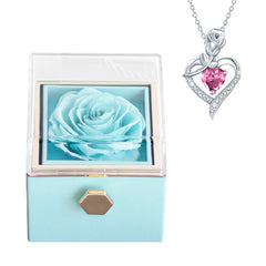 Rose Charm Jewelry Box & Necklace Set