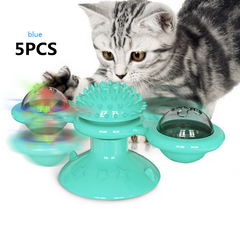 Twist & Tickle Rotating Cat Toy with Scratching and Teeth Cleaning