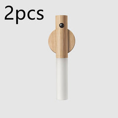 Auto LED USB Magnetic Wood Wireless Night Light with PIR Sensor