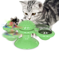 Twist & Tickle Rotating Cat Toy with Scratching and Teeth Cleaning