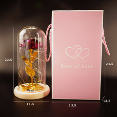 Eternal Rose Gold Foil Preserved Flower in Glass Dome