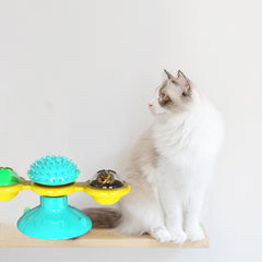 Twist & Tickle Rotating Cat Toy with Scratching and Teeth Cleaning