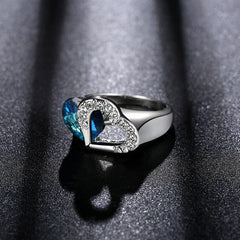Oceanic Heart Sapphire Ring
