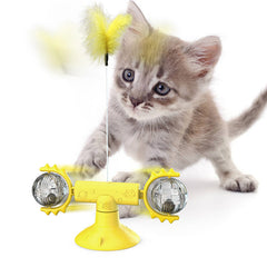 Twist & Tickle Rotating Cat Toy with Scratching and Teeth Cleaning