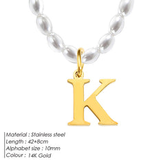 Lumi Luxe Stainless Steel Letter Necklace