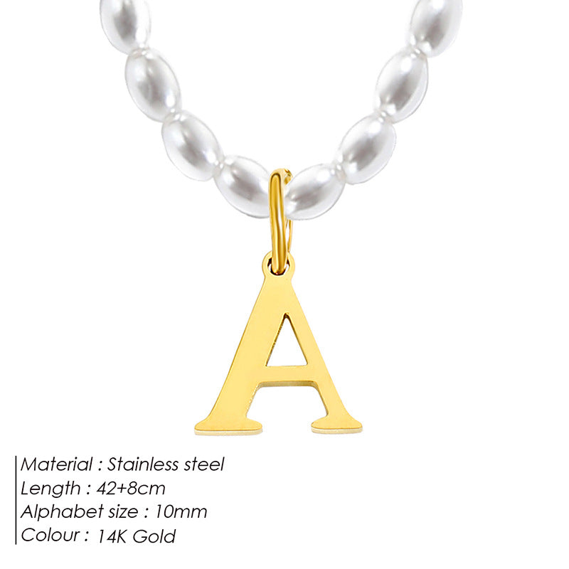 Lumi Luxe Stainless Steel Letter Necklace