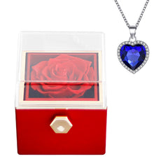 Rose Charm Jewelry Box & Necklace Set