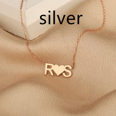 Gold Script Personalized Letter Pendant Necklace