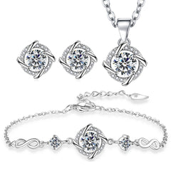 Diamond Breeze Women's Windmill Pendant Necklace & Bracelet Set