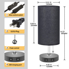 American Square Modern Bedside Lamp