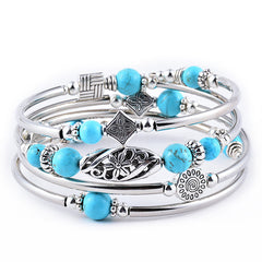 Turquoise Essence Multi-Layered Stone Bracelet