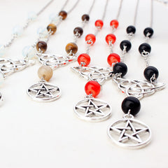 Mystic Witch Pentagram Bead Head Chain