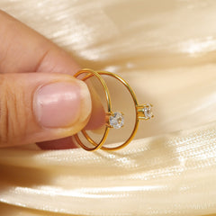 Gleam Touch Ultra-Fine 18K Gold Adjustable Ring