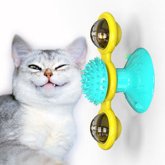 Twist & Tickle Rotating Cat Toy with Scratching and Teeth Cleaning