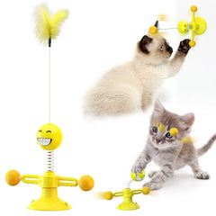 Twist & Tickle Rotating Cat Toy with Scratching and Teeth Cleaning