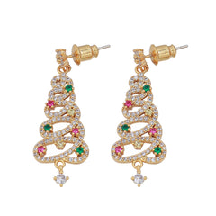 Sparkle Tree Zircon Tassel Earrings