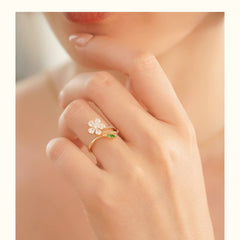 Elegant Cherry Blossom Design with Rotating Crystal Accent