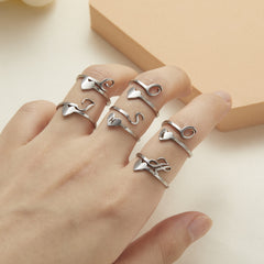 Love Script Adjustable Heart Ring