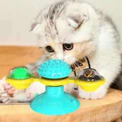 Twist & Tickle Rotating Cat Toy with Scratching and Teeth Cleaning
