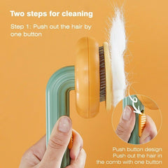 Fur Ease Self-Cleaning Pet Slicker Brush for Dogs, Cats & Small Pets