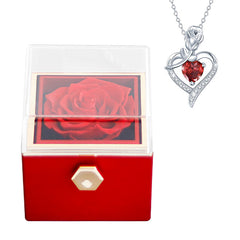 Rose Charm Jewelry Box & Necklace Set