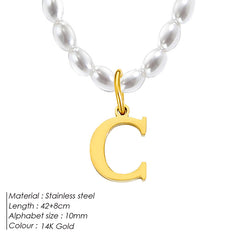 Lumi Luxe Stainless Steel Letter Necklace