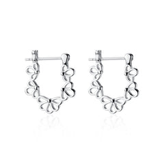 S925 Silver Hollow Flower Ear Clip
