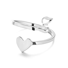 Love Script Adjustable Heart Ring